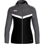 JAKO Damen Kapuzensweat Kapuzenjacke Iconic, Größe 44 in Schwarz