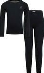 Odlo - Thermo-T-Shirt und -Tights Set - Merino 200 Set Long Kids Black  aus Woll