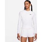 NIKE Damen Shirt NikeCourt Advantage Dri-FIT 1/4-Zip, Größe XXL in Weiß