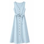 Mazine Damen Sleeveless Linen Maxi Kleid (Größe XS, weiss)