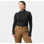 HELLY HANSEN Damen Unterhemd W LIFA MERINO MIDW 1/2 ZIP, Größe L in Schwarz