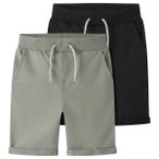 Name it - Kid's Vermo Long Shorts 2-Pack - Shorts Gr 92 grau