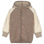 Engel - Baby-Kapuzenjacke mit Holzknöpfen - Freizeitjacke Gr 50/56 braun