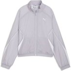 PUMA Damen Jacke SPORT Relaxed Woven Full-Zip Jacket, Größe L in Silber