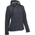 MAUL Damen Chieming Strickfeecejacke+Kapuze, Größe 48 in Schwarz