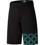 SHIMANO W's SAYAMA PRINTED SHORTS, Black/Green, Größe S - 26 Inch in Schwarz