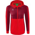 ERIMA Damen Six Wings Trainingsjacke mit Kapuze, Größe 38 in Rot