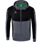 ERIMA Herren Six Wings Trainingsjacke mit Kapuze, Größe L in Schwarz