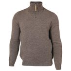 Ivanhoe of Sweden - NLS Elm Half Zip - Wollpullover Gr XL braun/grau