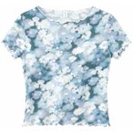 Mazine Babylock Hems Printed  Damen  T-Shirts blau Größe L Lifestyle  Hautfreu