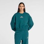 NEW BALANCE Damen Kapuzensweat Trackside Fleece Crew, Größe L in Grün