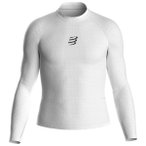 Compressport - 3D Thermo Ultralight L/S Top - Laufshirt Gr L grau/weiß