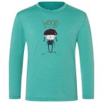 super.natural - Kid's Wood Craftine L/S - Merinoshirt Gr 140 türkis