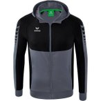 ERIMA Herren Six Wings Trainingsjacke mit Kapuze, Größe 116 in Schwarz