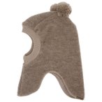 maximo - Kid's Jersey Fleece Schlupfmütze m. Pompons - Sturmhaube Gr 47 cm brau
