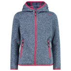 CMP - Girl's Jacket Fix Hood Jacquard Knitted 3H19825 - Fleecejacke Gr 116 grau