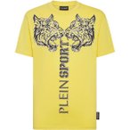 PLEIN SPORT Rundhals-T-Shirt TIGER, Größe S in Gelb