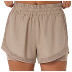 Asics - Women's Nagino Run 2in1 Short - Laufshorts Gr M beige/braun