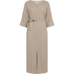 KnowledgeCotton Apparel Linen-Mix V-Neck Kleid Damen  Kleider beige Größe XS L