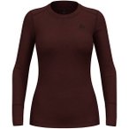 ODLO Damen Unterhemd BL TOP crew neck l/s MERINO 20, Größe XL in Braun