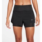NIKE Damen W NK SWIFT DF MR 3IN 2N1 SHORT, Größe XS in Schwarz