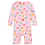 Color Kids - Baby's Suit L/S AOP - Lycra Gr 104 rosa