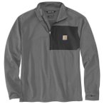 Carhartt - Mock Neck Half-Zip T-Shirt - Longsleeve Gr L grau