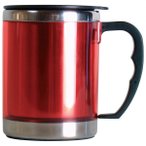 Basic Nature - Edelstahl Thermobecher Mug - Becher Gr 0,42 l rot