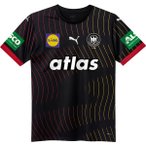 PUMA Kinder Shirt DHB Away Jersey Jr SS25 with sponsor, Größe 116 in Schwarz