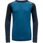Devold Breeze Merino  Kinder  Langarm Unterhemden blau Größe 140   Hautfreundl