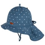 Pure Pure - Kid's Nackenschutz Leinen - Cap Gr 49 cm blau