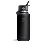 Hydro Flask - Wide Flex Straw Cap - Trinkflasche Gr 946 ml schwarz