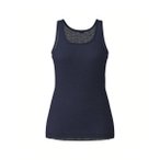 LÖFFLER Damen Unterhemd W SINGLET MERINO LIGHT, Größe 42 in Blau