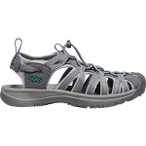 KEEN Damen Trekkingsandale WHISPER W-MEDIUM GREY/PEACOCK GREEN, Größe 39 ½ in