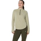 ASICS Damen T-Shirt NAGINO RUN 1/4 ZIP LS TOP, Größe S in Braun