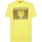 PLEIN SPORT Rundhals-T-Shirt STATEMENT, Größe S in Gelb