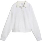 PUMA Damen Sweatshirt CLASS Relaxed Longsleeve Polo FL, Größe M in Weiß