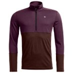 Ortovox - 185 Rock'N'Wool Zip Neck - Merinounterwäsche Gr M lila/braun