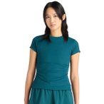 New Balance Ribbed Fitted Damen T-Shirt ( Dunkelgrün S)