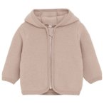 Huttelihut - Baby's Jacket Bear Ears Wool Fleece - Merinojacke Gr 56 beige