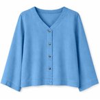 Mazine V-Neck Tencel  Damen  Blusen blau Größe S Lifestyle  Hautfreundlich