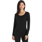 ICEBREAKER Merino Damen Longleeve 200 Oasis LS Scoop, Größe S in Schwarz