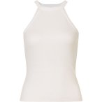 Mandala Damen Ribbed Halterneck Top (Größe S, weiss)