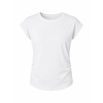 Mandala Damen Side Ruffled T-Shirt (Größe XL, weiss)