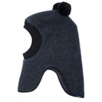 maximo - Kid's Jersey Fleece Schlupfmütze m. Pompons - Sturmhaube Gr 49 cm blau