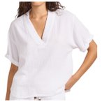 Seafolly - Women's Double Gauze V-Neck Top - T-Shirt Gr L weiß