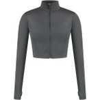 SMILODOX Crop Jacke Nilai, Größe L in Grau