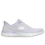 SKECHERS Damen Slipper Da ENGINEERED MESH FLAT KNOTTED BUNGEE, Größe 40 in Gra