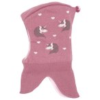 maximo - Girl's Schlupfmütze m. Pompon Eichhorn - Sturmhaube Gr 49-51 cm rosa