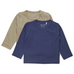Minymo - Kid's Blouse L/S (2-Pack) - Longsleeve Gr 56 blau